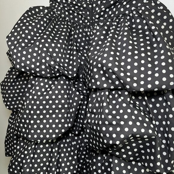 Club L London Pepper Black Polka Dot Strapless Ruffled Mini Dress Size 6 - Picture 13 of 13